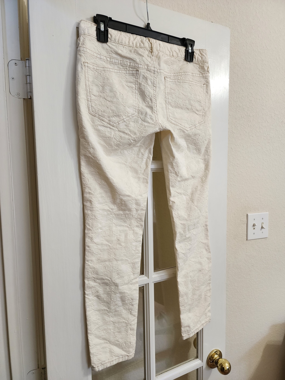 NWT Free People Cream Floral Jacquard Skinny Jeans Size 27 Boho - Picture 4 of 16